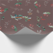 Dark Boho Chic Foliage vakantieseizoen Cadeaupapier (Hoek)