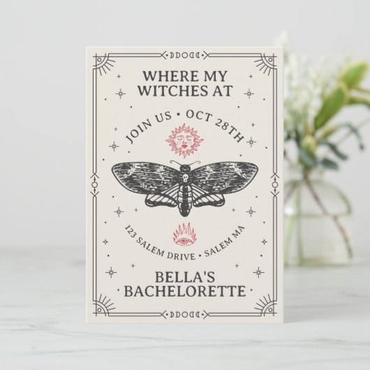 Dark Boho Coven Bachelorette Kaart (Staand voorkant)