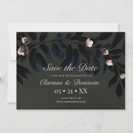 Dark Boho Floral laat de datum opslaan Save The Date