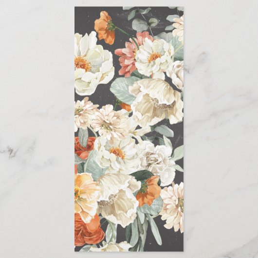 Dark Boho Floral | Menu Weddenschappen (Achterkant)