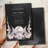 Dark Boho Floral Triple Moon Phase Handfasting Kaart