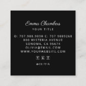 Dark Boho Floral Vierkante Visitekaartje (Achterkant)