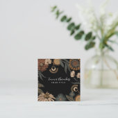 Dark Boho Floral Vierkante Visitekaartje (Staand voorkant)