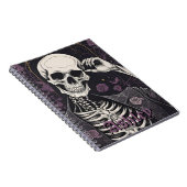 Dark Boho Gothic Skeleton & Roses Halloween Notitieboek (Rechterzijde)