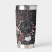 Dark Boho Monogram: Waanzinnige bosbloemen Geïsoleerde Drinkbeker (Links)