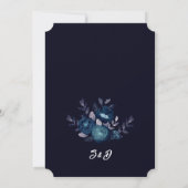 Dark Boho Moody Blue Floral Wedding Kaart (Achterkant)