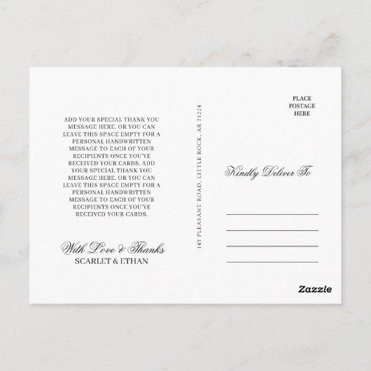 Dark Boho Moody Gray Flowers Dank je Briefkaart (Achterkant)