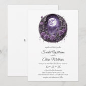 Dark Boho Moon Door Garden Paarse Roos Handfasten Kaart (Voorkant / Achterkant)