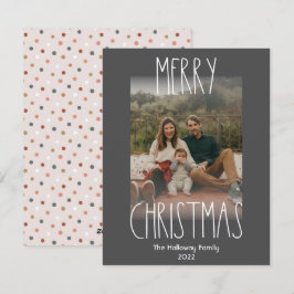Dark Boho Polka Dot Kerstmis Verticaal Fpantfoto Feestdagenkaart