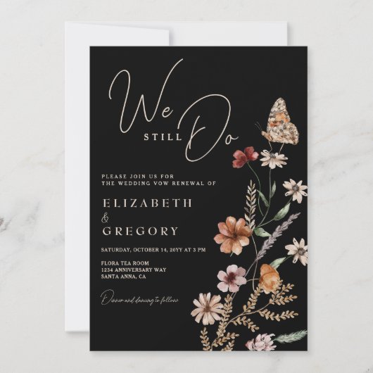 Dark Boho Wildflower We doen nog steeds gelofte ve Kaart (Voorkant)