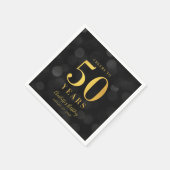 Dark Bokeh Faux Gold Proost op 50 Jaar Verjaardag Servet (Hoek)
