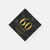 Dark Bokeh Faux Gold Proost op 60 Jaar Verjaardag Servet (Hoek)