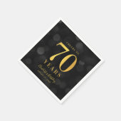 Dark Bokeh Faux Gold Proost op 70 Jaar Verjaardag Servet (Hoek)