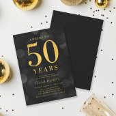 Dark Bokeh Gold Proost op 50 Jaar Verjaardagsfeest Kaart