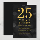 Dark Bokeh Lights 25 Jaar Klasse Reünie Kaart (Voorkant / Achterkant)