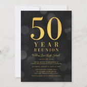 Dark Bokeh Lights 50 Jaar Klasse Reünie Kaart (Voorkant)