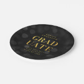 Dark Bokeh Lights Faux Gold Afstuderen Afstuderen Papieren Bordje (Gekanteld)