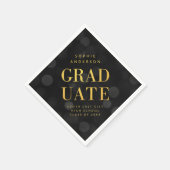 Dark Bokeh Lights Faux Gold Afstuderen Servet (Hoek)