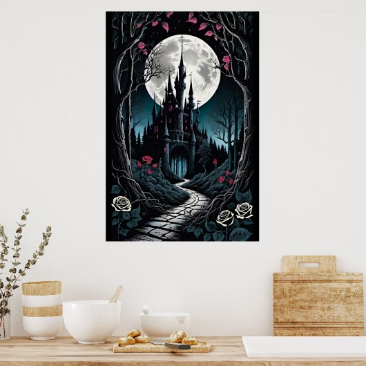 Dark Bossen Castle Fantasy Poster (Keuken)