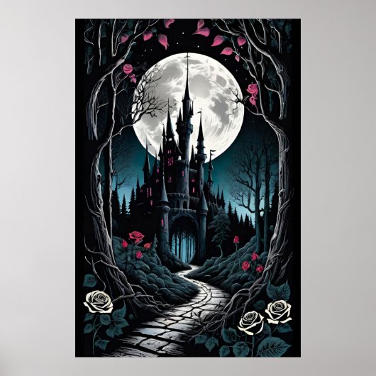 Dark Bossen Castle Fantasy Poster (Voorkant)