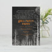 Dark Bossen Gedicht Halloween Party Kaart (Staand voorkant)