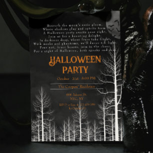 Dark Bossen Gedicht Halloween Party Kaart