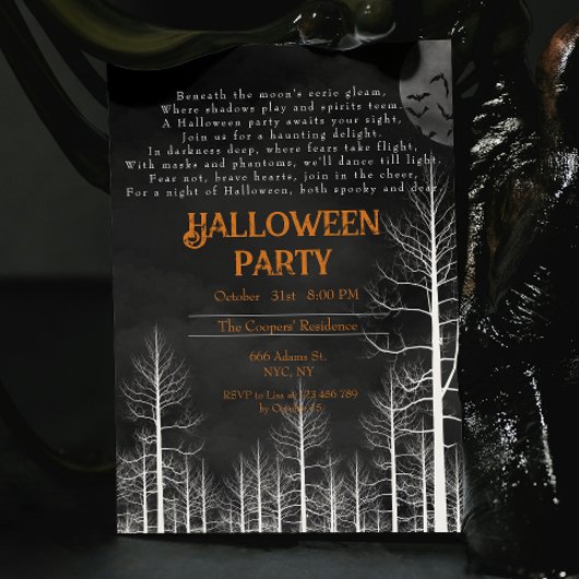 Dark Bossen Gedicht Halloween Party Kaart