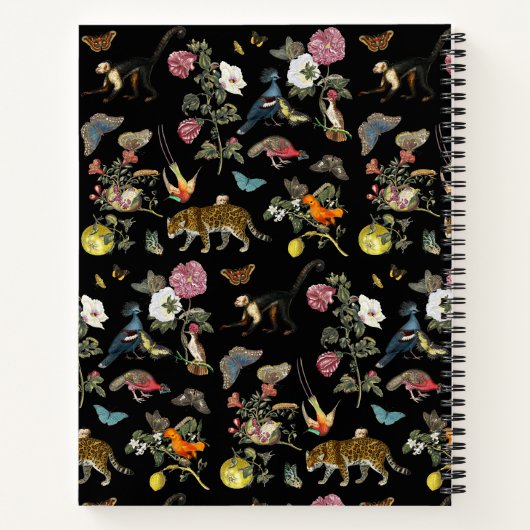  Dark Botanical Animals Forest Monogram Notitieboek (Achterkant)