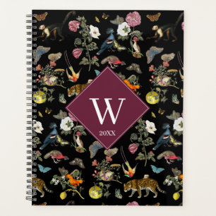 Dark Botanical Animals Forest Monogram Planner