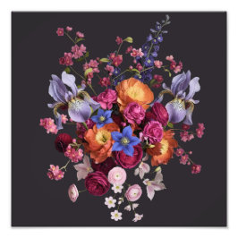 Dark Botanical Bloom Foto Afdruk