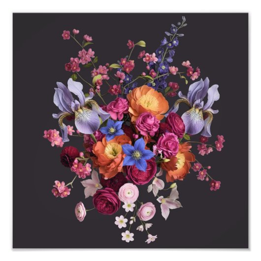 Dark Botanical Bloom Foto Afdruk (Voorkant)