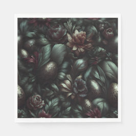 Dark Botanical Easter Napkins Servet