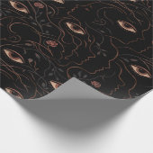 Dark Botanical Faces Wrapping Paper Cadeaupapier (Hoek)