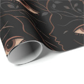 Dark Botanical Faces Wrapping Paper Cadeaupapier (Rol Hoek)