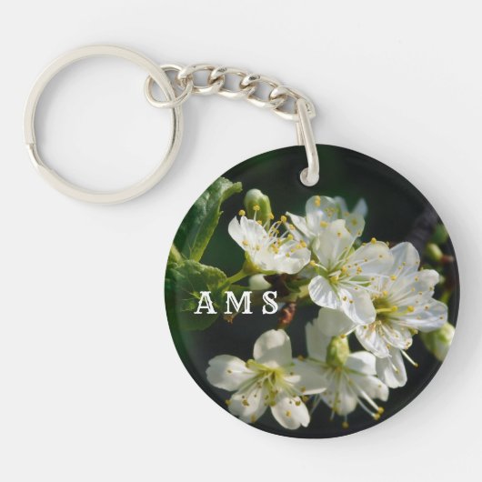 Dark Botanical Honey Bee & Plum Blossom Keychain (Voorkant)