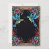 Dark Botanical Hummingbird Theme Kaart (Achterkant)