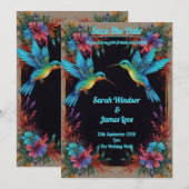 Dark Botanical Hummingbird Theme Kaart (Voorkant / Achterkant)