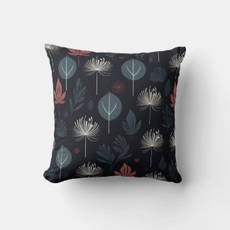 Dark Botanical Seamless Pattern Abstract Leaf Pill Kussen