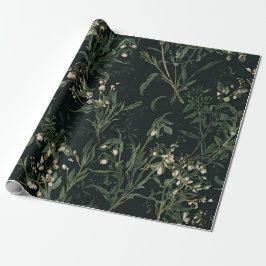 Dark Botanical Wrapping Paper Cadeaupapier