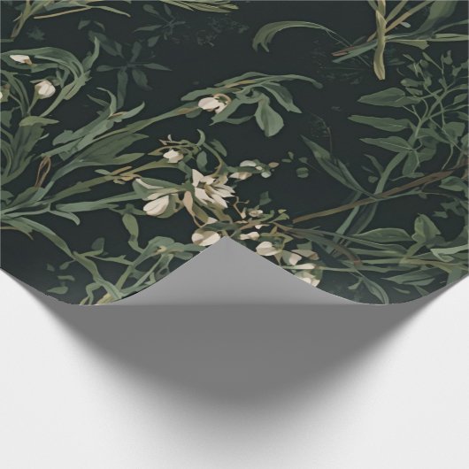 Dark Botanical Wrapping Paper Cadeaupapier (Hoek)