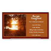 Dark Bourgondië Forest Campground Camping Buitensh Magnetisch Visitekaartje (Voorkant)