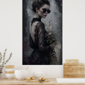 Dark Bride Poster – Gotische Mode wandportret (Keuken)