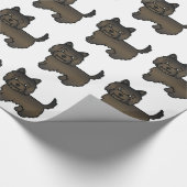 Dark Brindle Cairn Terrier Cartoon Dog Patroon Cadeaupapier (Hoek)
