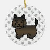 Dark Brindle Cairn Terrier Cute Cartoon Dog Keramisch Ornament (Voorkant)