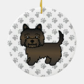 Dark Brindle Cairn Terrier Cute Cartoon Dog Keramisch Ornament (Achterkant)