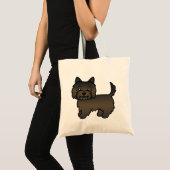Dark Brindle Cairn Terrier Cute Cartoon Dog Tote Bag (Voorkant (product))