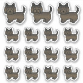 Dark Brindle Cairn Terrier Cute Cartoon Dogs Sticker (Voorkant)