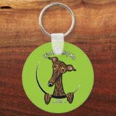 Dark Brindle Greyhound IAAM Sleutelhanger (Voorkant)