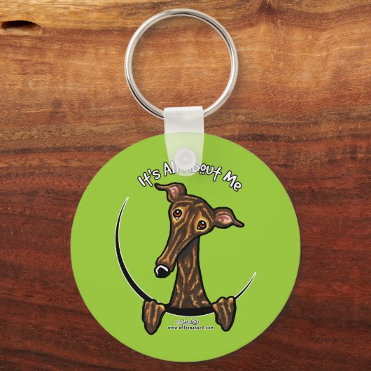 Dark Brindle Greyhound IAAM Sleutelhanger (Voorkant)