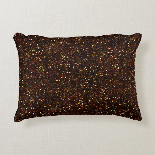 Dark Bronze Oranje Glitter Decoratief Kussen (Voorkant)
